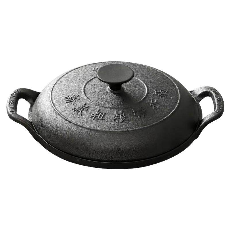 大号【加深加厚燃气】铸铁烙饼煎煎锅/平底锅