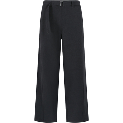 LEZORA斜纹醋酸抓绒腰带弯刀裤