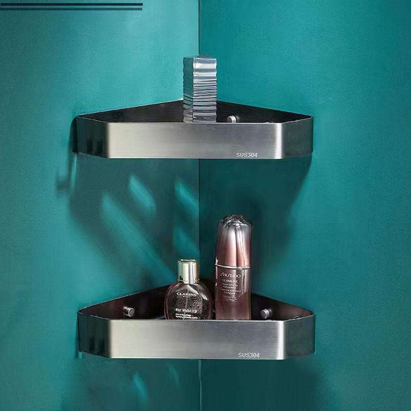 水镀枪灰浴室置物架不锈钢转角架厨房卫生间壁挂收纳架