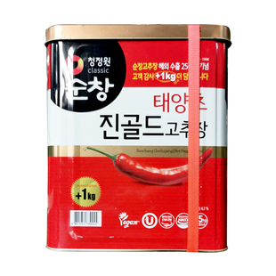 韩国进口清净园顺昌辣椒酱14.5kg四星拌饭火锅辣酱餐饮装铁桶商用