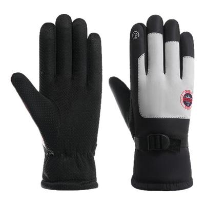 手套男士冬季骑行电动车防风防寒加绒加厚保暖可触屏棉滑雪手套女