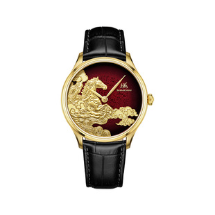 上海手表复兴金肖献瑞系列马踏八荒限量款999枚18K金雕自动机械表