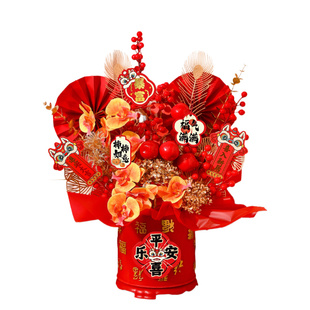 新年装饰福桶摆件2026马年抱抱桶发财果元旦过年春节布置新房乔迁