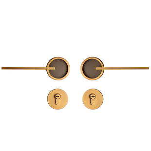 索斯诺对开门门锁室内双开门锁卧室大门双开把手单把假锁对开门锁