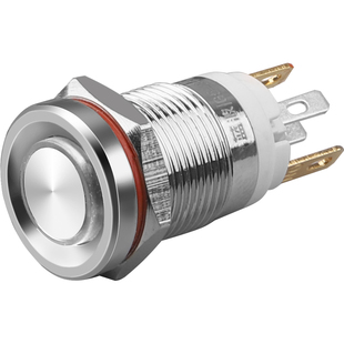 蓝波新品7A大电流金属按钮开关12mm迷你尺寸自锁带灯防水220V