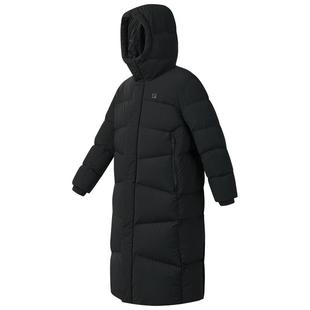 鹅绒FILA斐乐男士长款羽绒服2025冬季新款健身运动保暖连帽外套