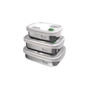 partita不锈钢餐盒饭盒套装微波炉加热专用饭盒轻便密封保鲜盒