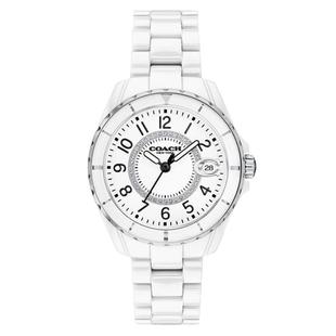 【自营】COACH蔻驰手表女 PRESTON陶瓷镶钻白盘石英女表14503462