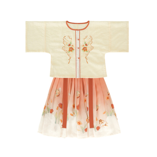 鹤猫.松虞 汉服女童夏装新款儿童古风超仙中国风明制套装