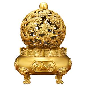 吉善缘 铜九转乾坤鼎摆件 仿古九转青龙乾坤家居装工艺饰品0496