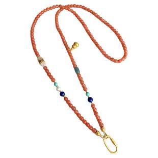 天然南红玛瑙珠链中式项链万用项链无事牌挂绳八宝罗盘平安扣绳子