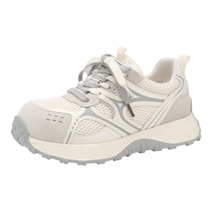 星期六厚底休闲小白鞋女网面透气2026春季新款配裙子显脚小德训鞋