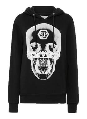 PHILIPP PLEIN 女士骷髅图案连帽卫衣