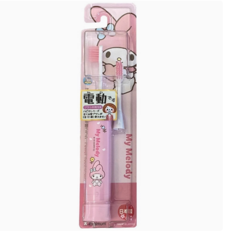 日本制三丽鸥molody美乐蒂库洛米卡通防水电动儿童牙刷替换头