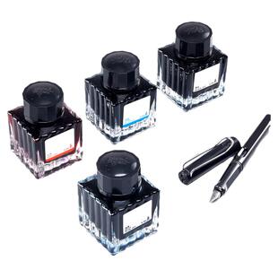 六品堂非碳素钢笔染料无碳素墨水黑瓶装黑色学生用钢笔用蓝色墨水红色速干