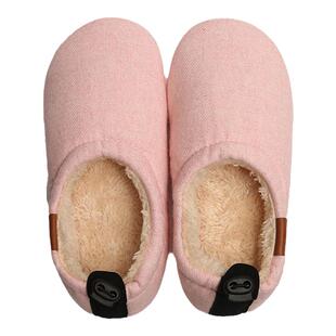 宝人冬季家用包跟棉拖鞋女轻便防滑月子鞋加绒加厚室内家居鞋情侣