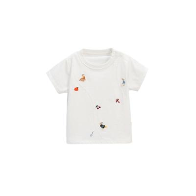 whitewheat三只鸭贴布T恤