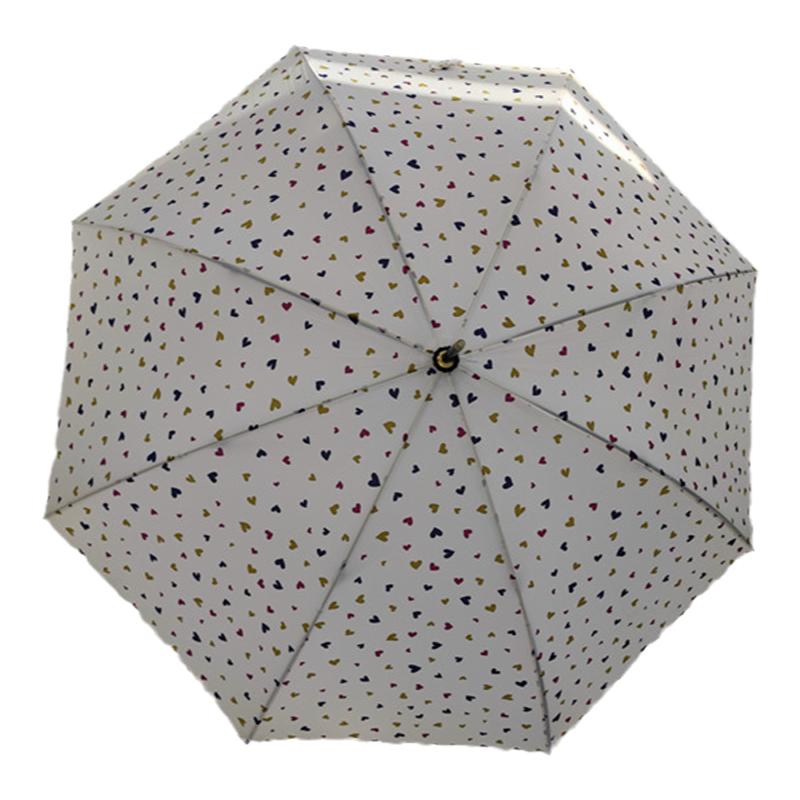 自动长柄晴雨伞少女心超轻黑胶