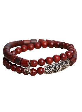 松弛感|925纯银牌印度小叶紫檀手串女款多圈手链天然老木料紫檀木