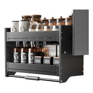 卡贝厨房吊柜升降拉篮橱柜上下升降阻尼缓冲开门式调味篮下拉式