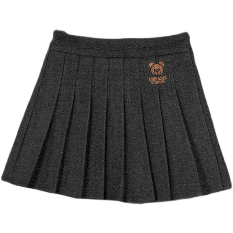 女童学院风半身裙韩版百褶裙春秋毛呢裙子儿童洋气小女孩百搭短裙
