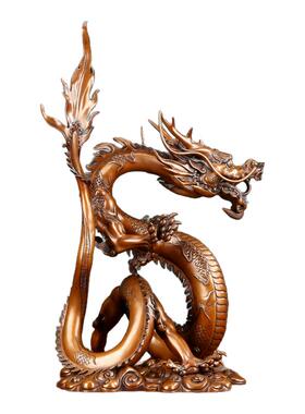 紫铜龙腾四海中国龙摆件