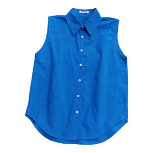 柜货软糯细腻！克莱因蓝叠穿伴侣背心衬衣无袖假领子女棉高端假领