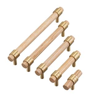 铜匠师2023年新款原木长衣柜门拉手胡桃木柜子把手实木黄铜手柄环