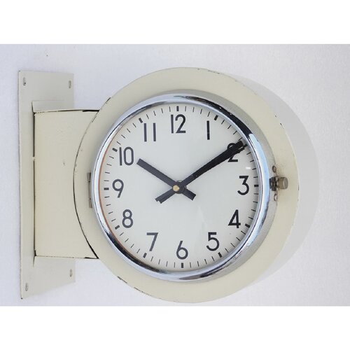 LARGE 9 CITIZEN JAPAN Double Dial Train Clock Bus Stop Clock