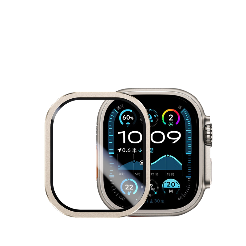 闪魔适用iwatch ultra4/3手表钢化膜苹果新款ultra4边框applewatch壳膜一体2第三代全包覆盖全屏幕保护贴膜