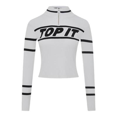 MOUSSY 冬季新品美式复古运动风条纹修身毛针织028IAA70-2261