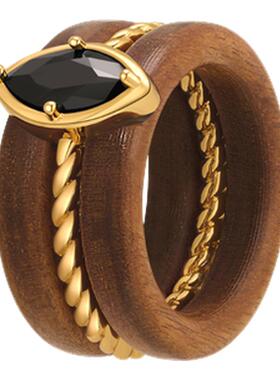 Oups奥罗圣环花梨木戒指原创设计