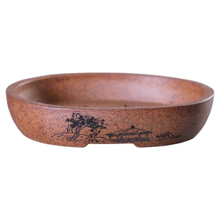 『柴烧刻绘小精品多款』暖暖精选手工微盆景多肉老桩悬崖临水