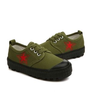 儿童解放鞋男孩女童军训帆布鞋劳保鞋迷彩鞋军训鞋小美和小宝正品