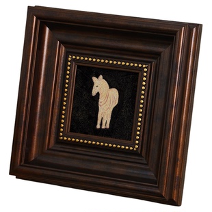 马年复古装饰画框新年高级感相框客厅餐厅办公室方挂画斗柜摆画