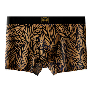 男士内裤时尚网纱性感轻奢国风复古平角裤透气舒适亲肤四角短裤衩