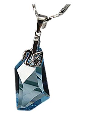 奥地利海兰色水晶女潮许愿石项链