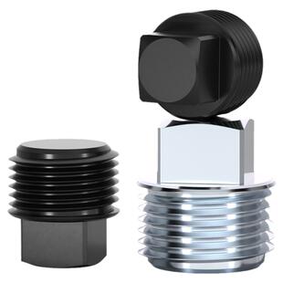 黑色镀锌外四方堵头管堵2分4分6分螺塞外四角扳手堵头PT/NPT油堵