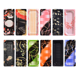 2号高档印花日式一次性长方形商用外卖寿司打包盒商用环保包邮