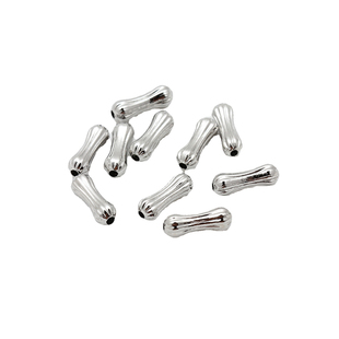 50个保色14k金18K包金白金镀厚银骨头珠子关节珠diy手链项链散珠