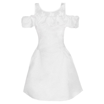 易碎商店蕾丝拼接一字肩连衣裙