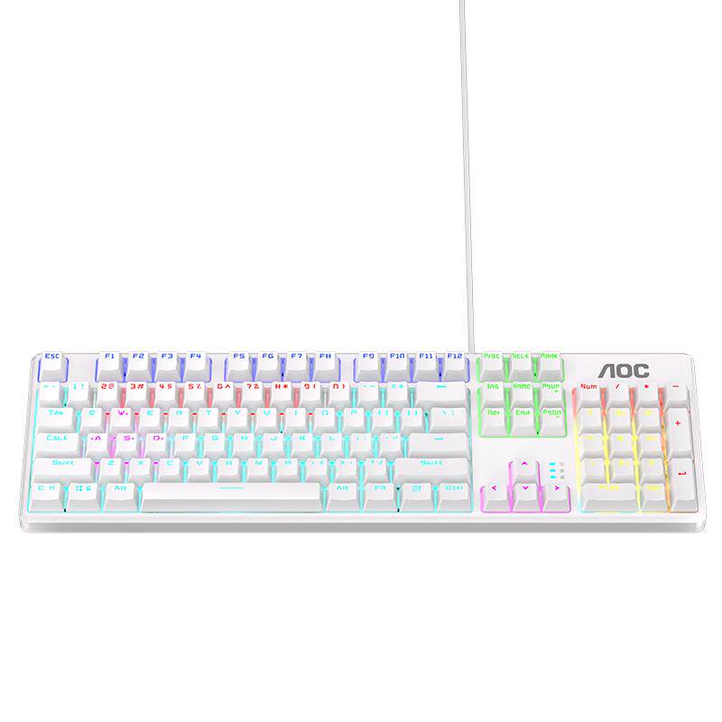 AOC GK410Pro104键机械键盘全键青轴热插拔电脑键鼠套装电竞游戏