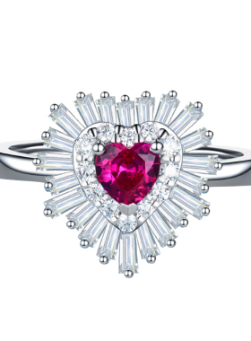 卓蝶珠宝纯银镀白金钻石戒指50分