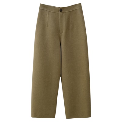 羊毛极简宽松保暖直筒休闲裤