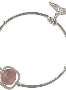 天然水晶可刻字人鱼姬手链女