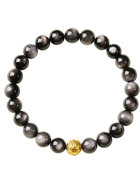 宫里上新银曜石财源滚滚足金手链