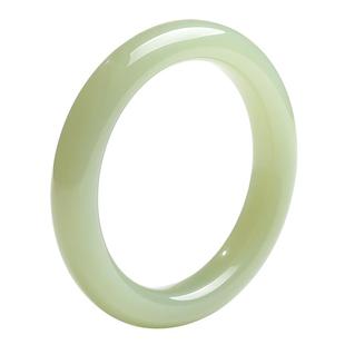 印象眸和田玉手镯女款玉镯子平安镯冰透冰晴水玉石玉镯【收藏级】