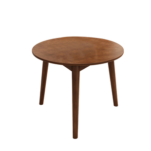 实木圆桌吃饭桌子家用饭桌洽谈桌接待桌椅组合胡桃小户型圆形餐桌