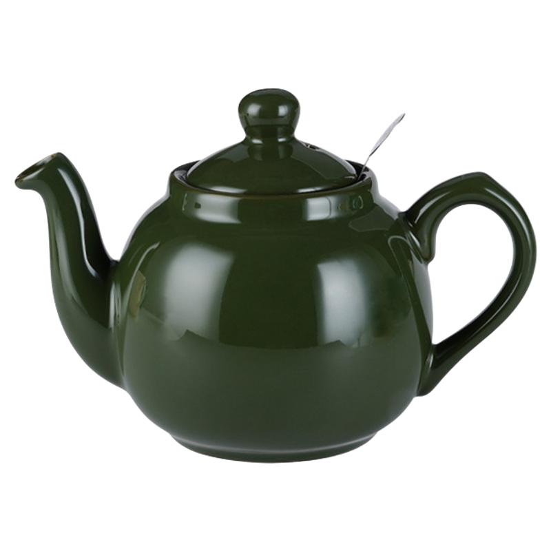 London Pottery墨绿进口英式田园北欧轻奢花茶咖啡陶瓷茶壶带滤网