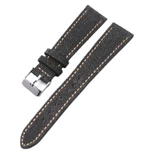 手工帆布贴合真皮表带18 19 20 22MM古董手表适配海鸥豪利时表链